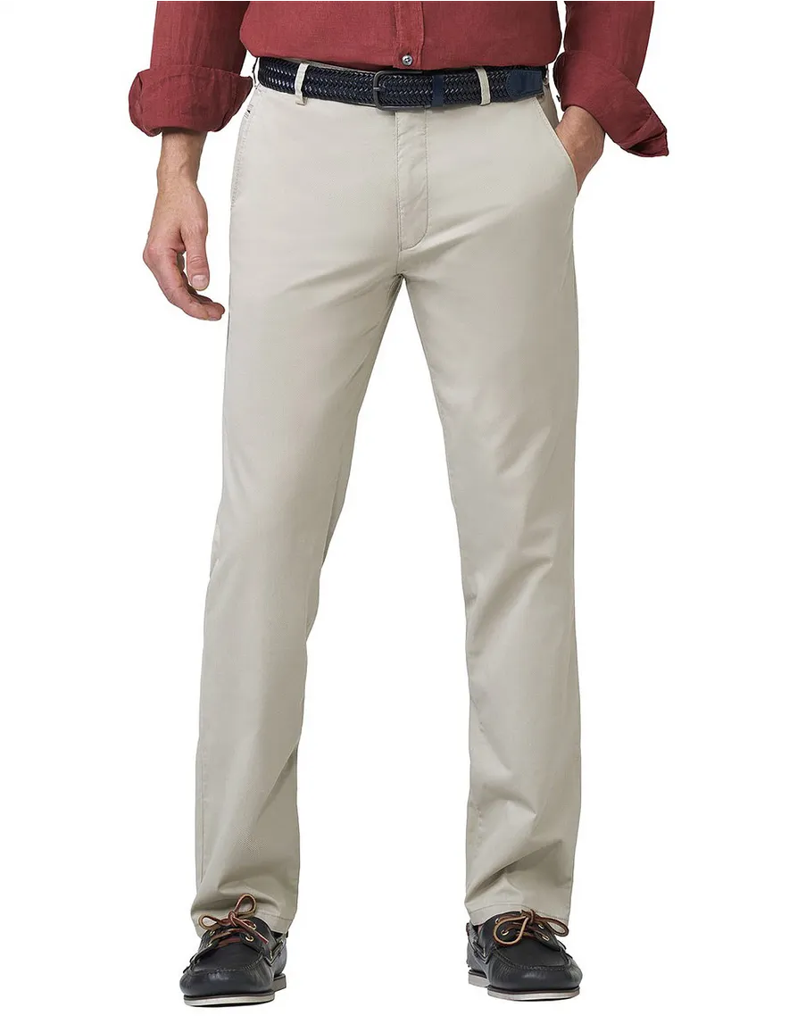 Creme pantalon flat front Meyer Bonn bio katoen