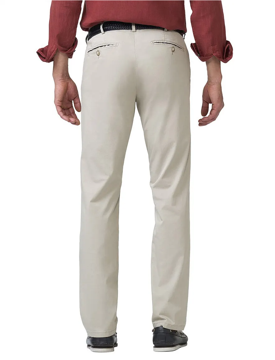 Creme pantalon flat front Meyer Bonn bio katoen