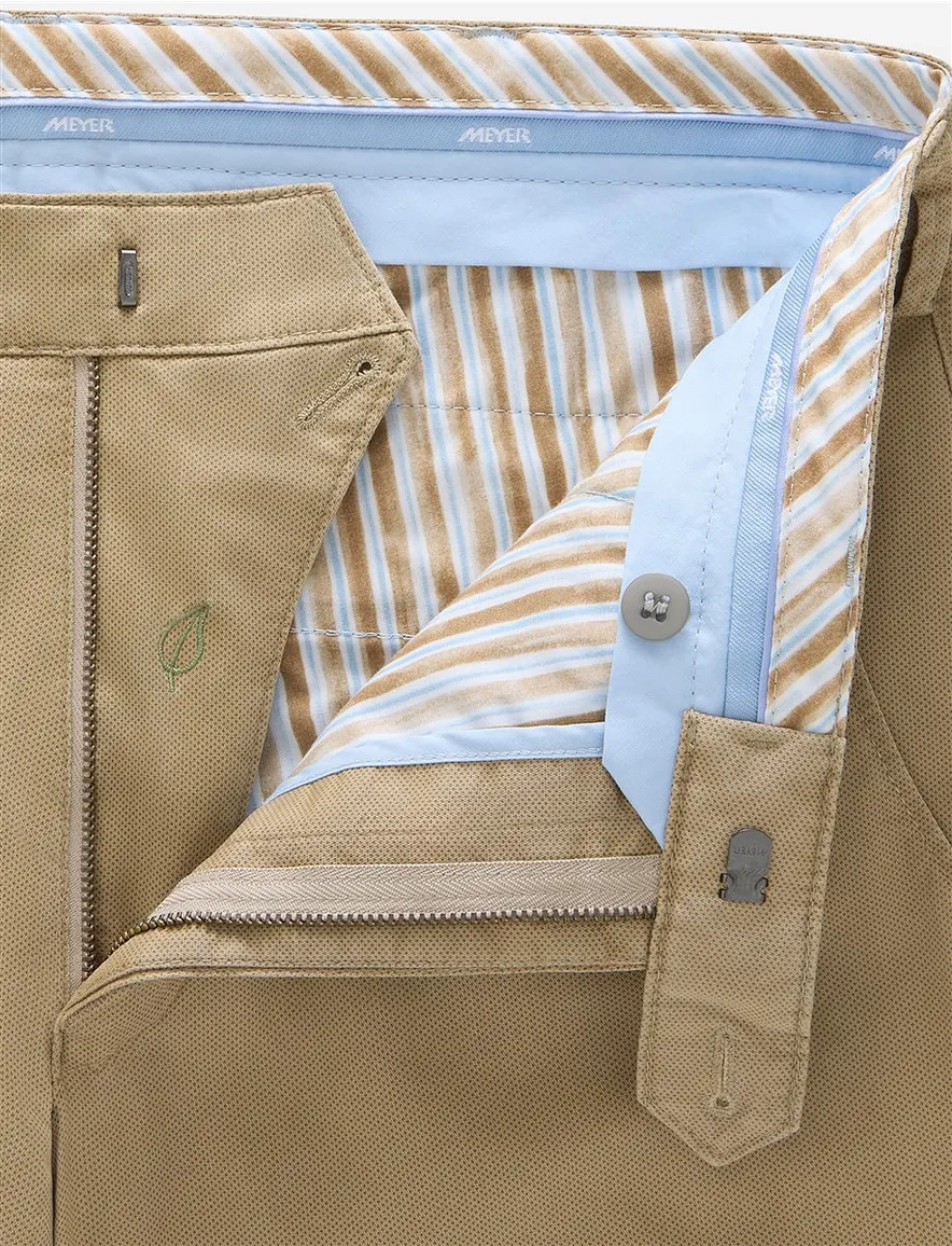 Camel pantalon flat front Meyer Bonn bio katoen