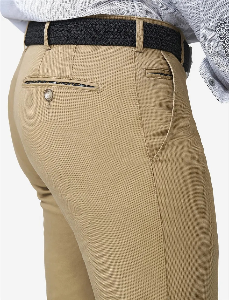 Camel pantalon flat front Meyer Bonn bio katoen