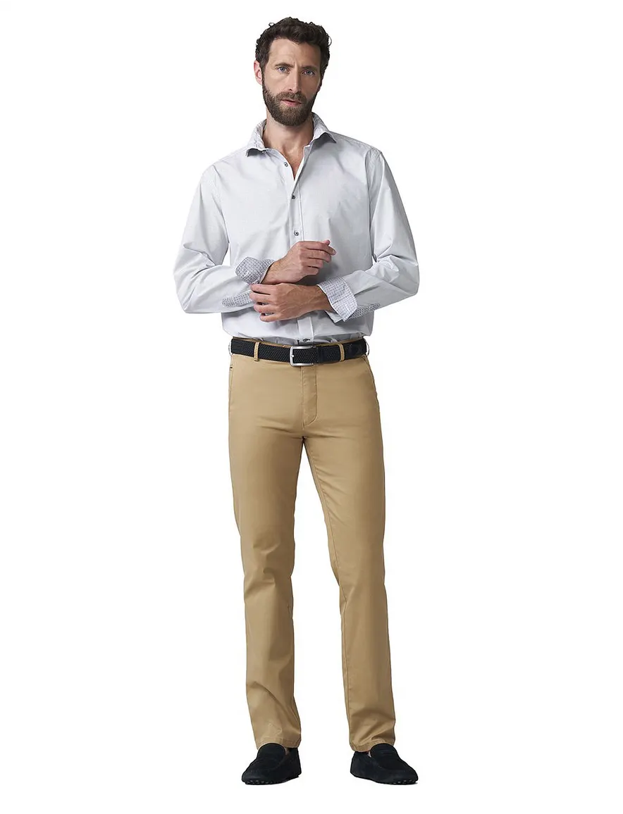 Camel pantalon flat front Meyer Bonn bio katoen