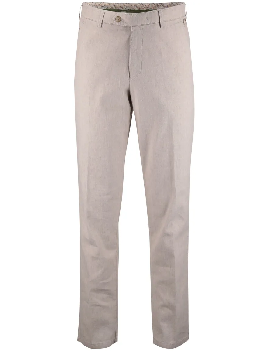 Beige pantalon flatront Meyer linnen Roma