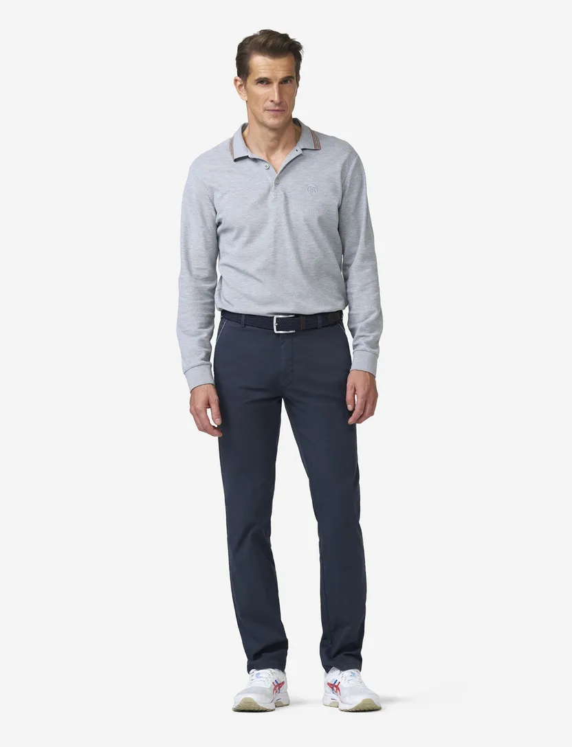 Pantalon flatfront Meyer navy normale fit