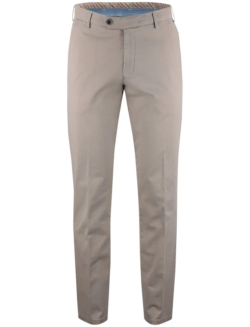 Pantalon beige Meyer flatfront model normale fit