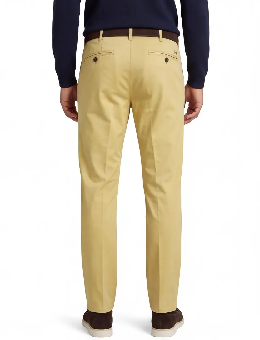 pantalon Meyer New York normale fit flatfront model geel