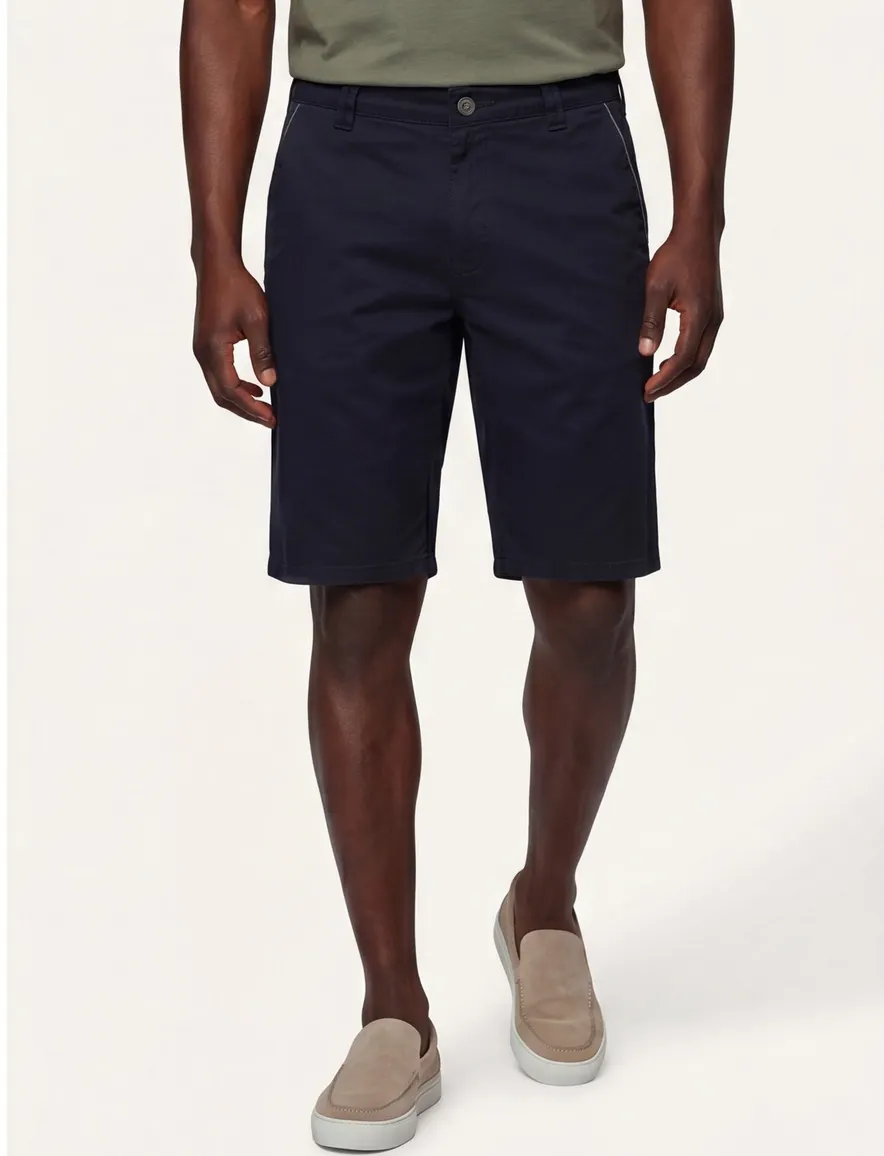 Donkerblauw korte broek Meyer B-Palma katoen