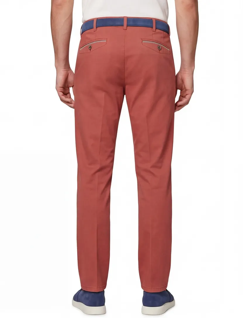 pantalon Meyer chicago rood normale fit katoen zonder omslag