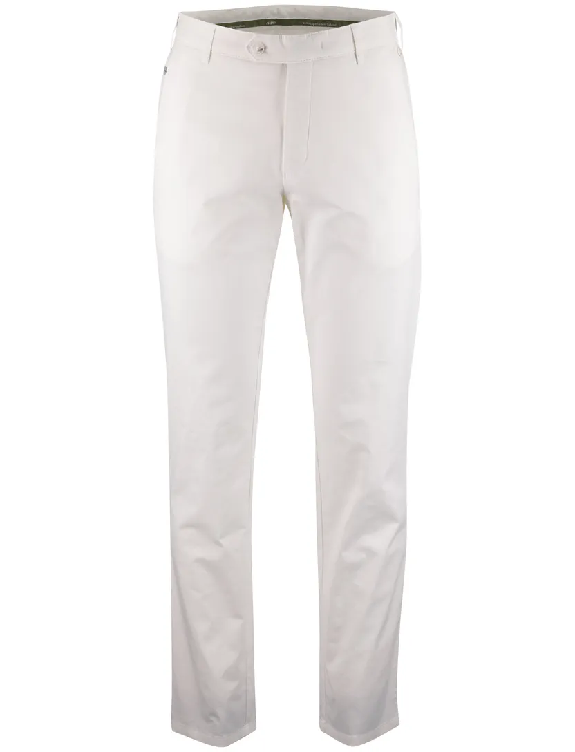 Pantalon flatfront model wit Meyer normale fit