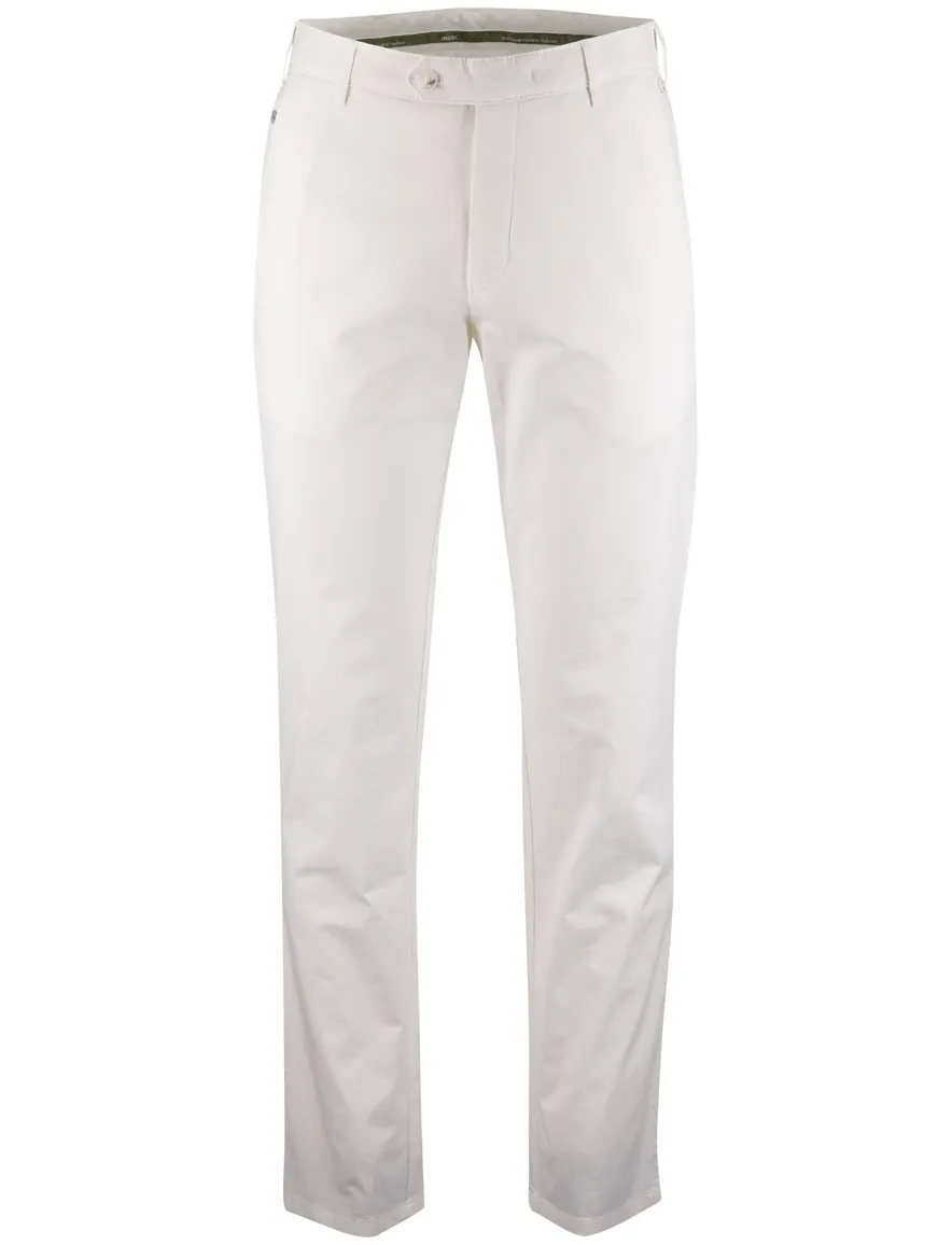 Witte pantalon flatfront Meyer normale fit