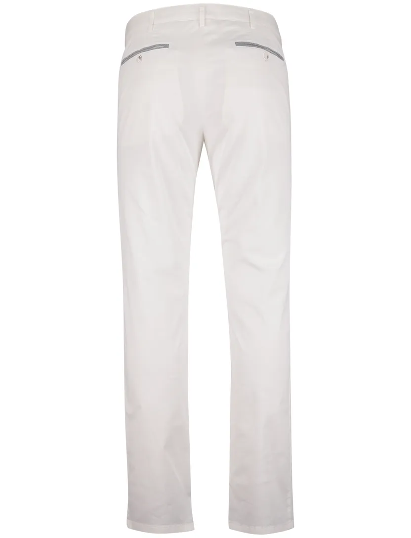 Pantalon flatfront model wit Meyer normale fit