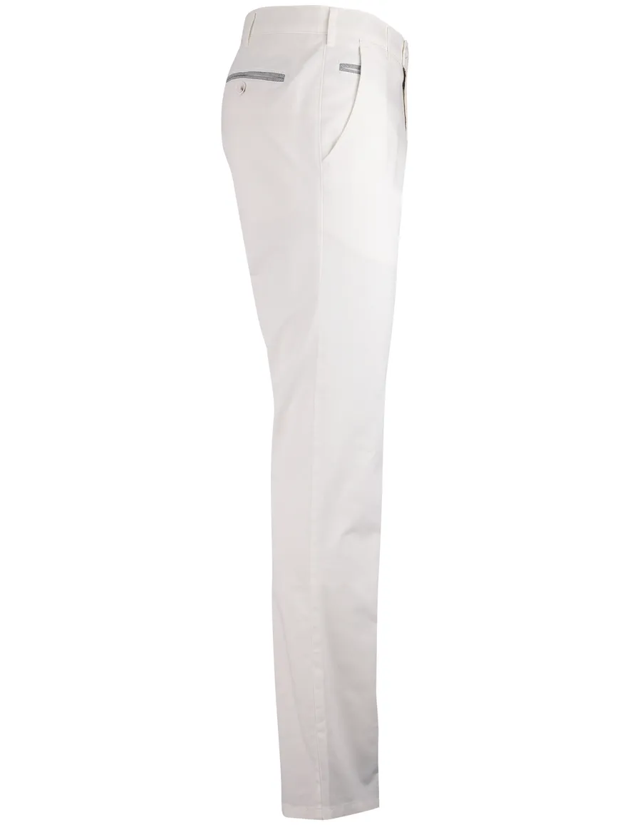 Witte pantalon flatfront Meyer normale fit