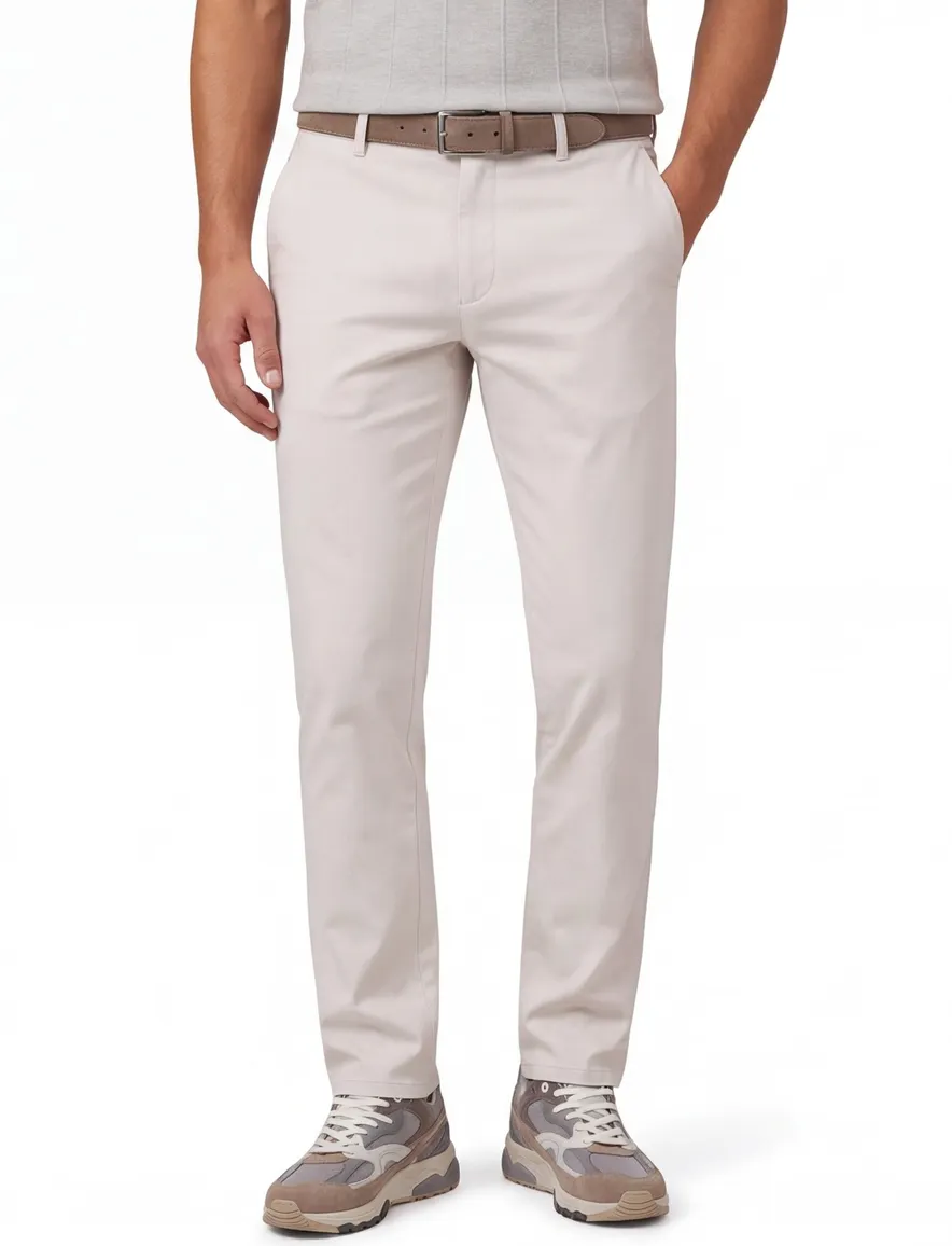 Witte pantalon flatfront Meyer normale fit
