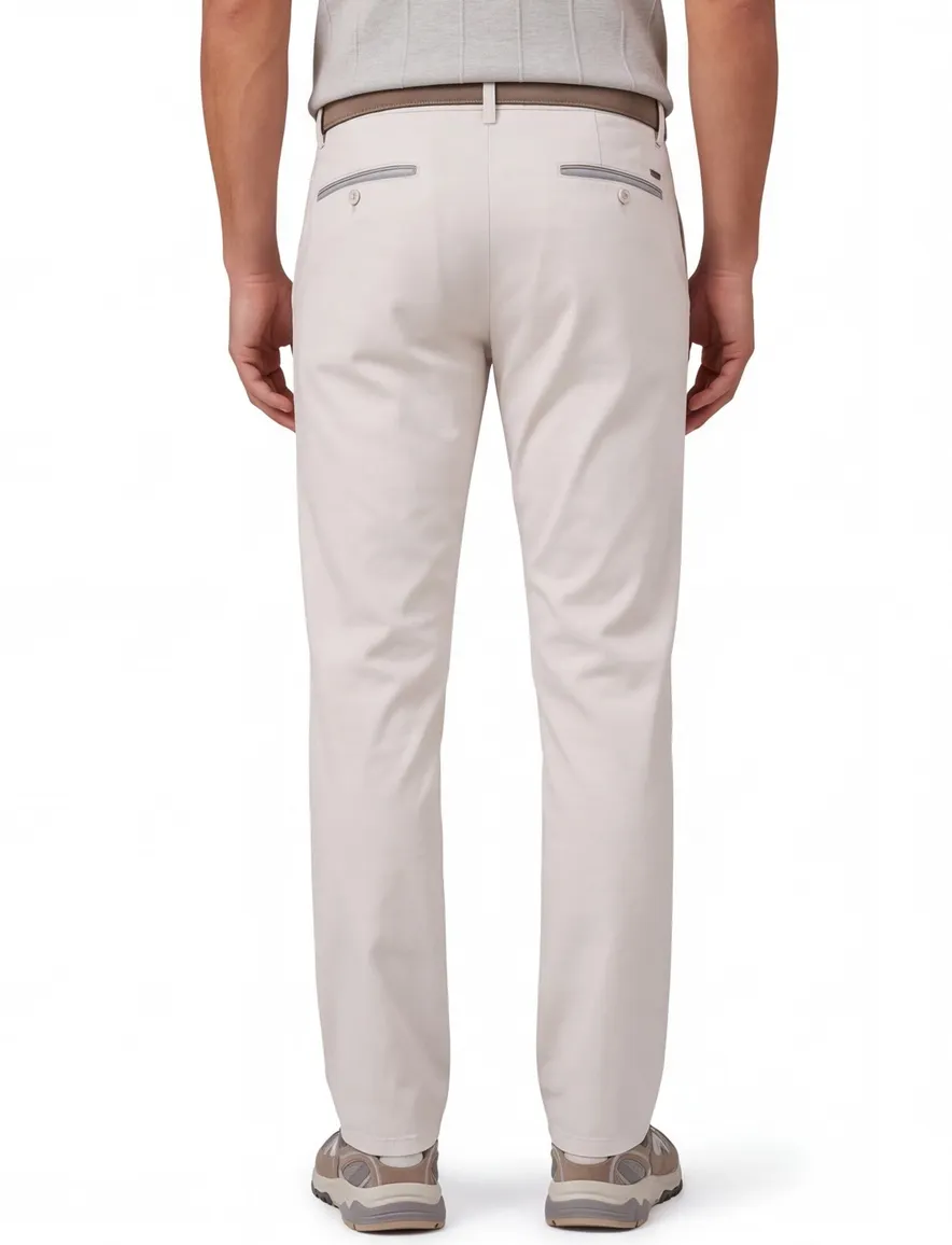 Witte pantalon flatfront Meyer normale fit