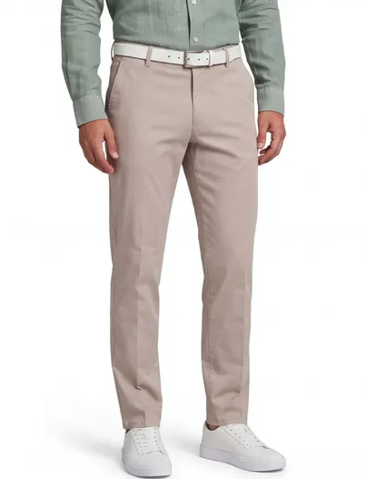 Meyer Beige pantalon flatfront model normale fit Meyer