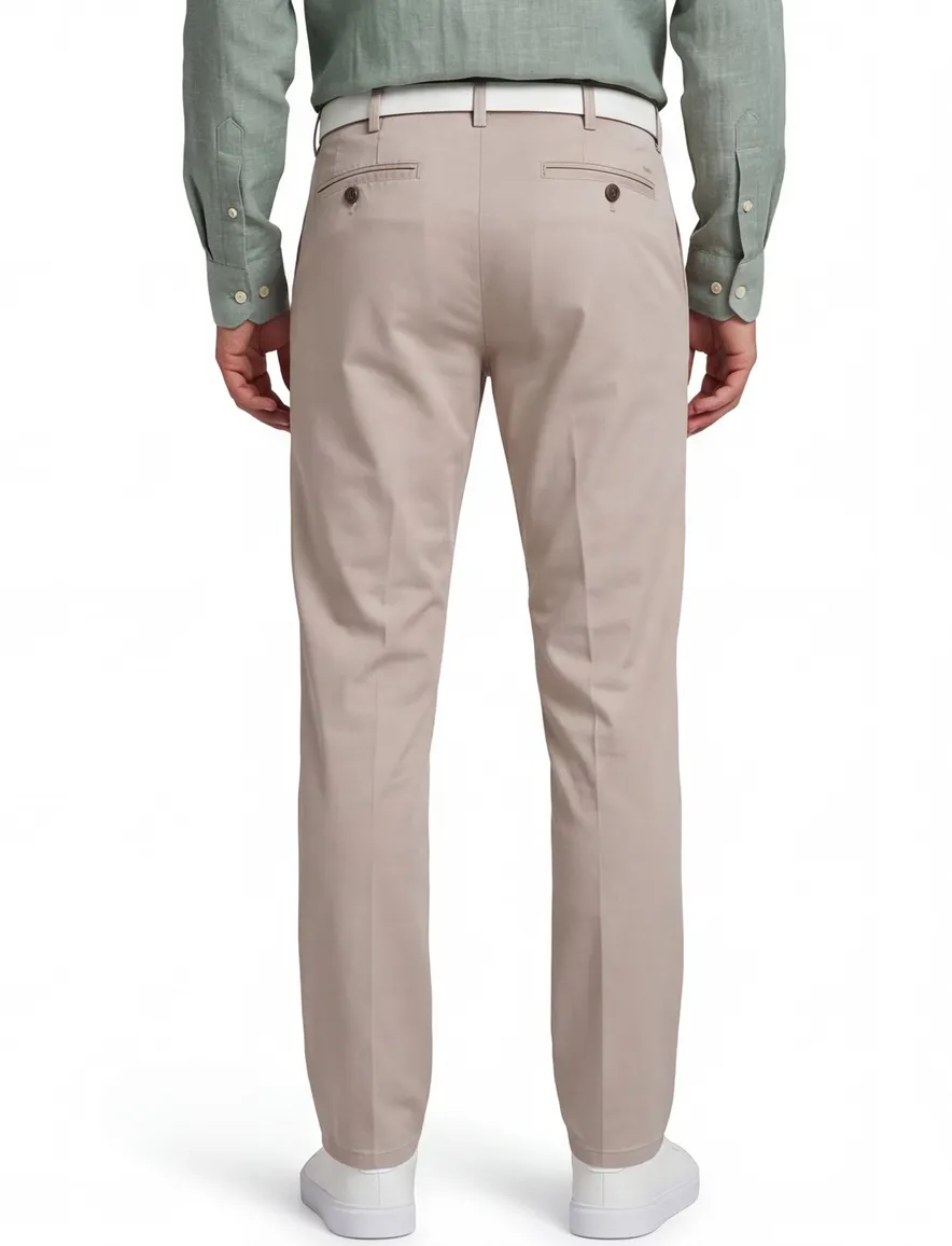 Beige pantalon flatfront model normale fit Meyer