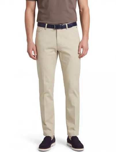 Meyer Groen pantalon Meyer normale fit zonder omslag