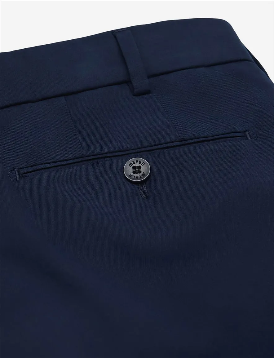Meyer flat front chino navy effen Bonn