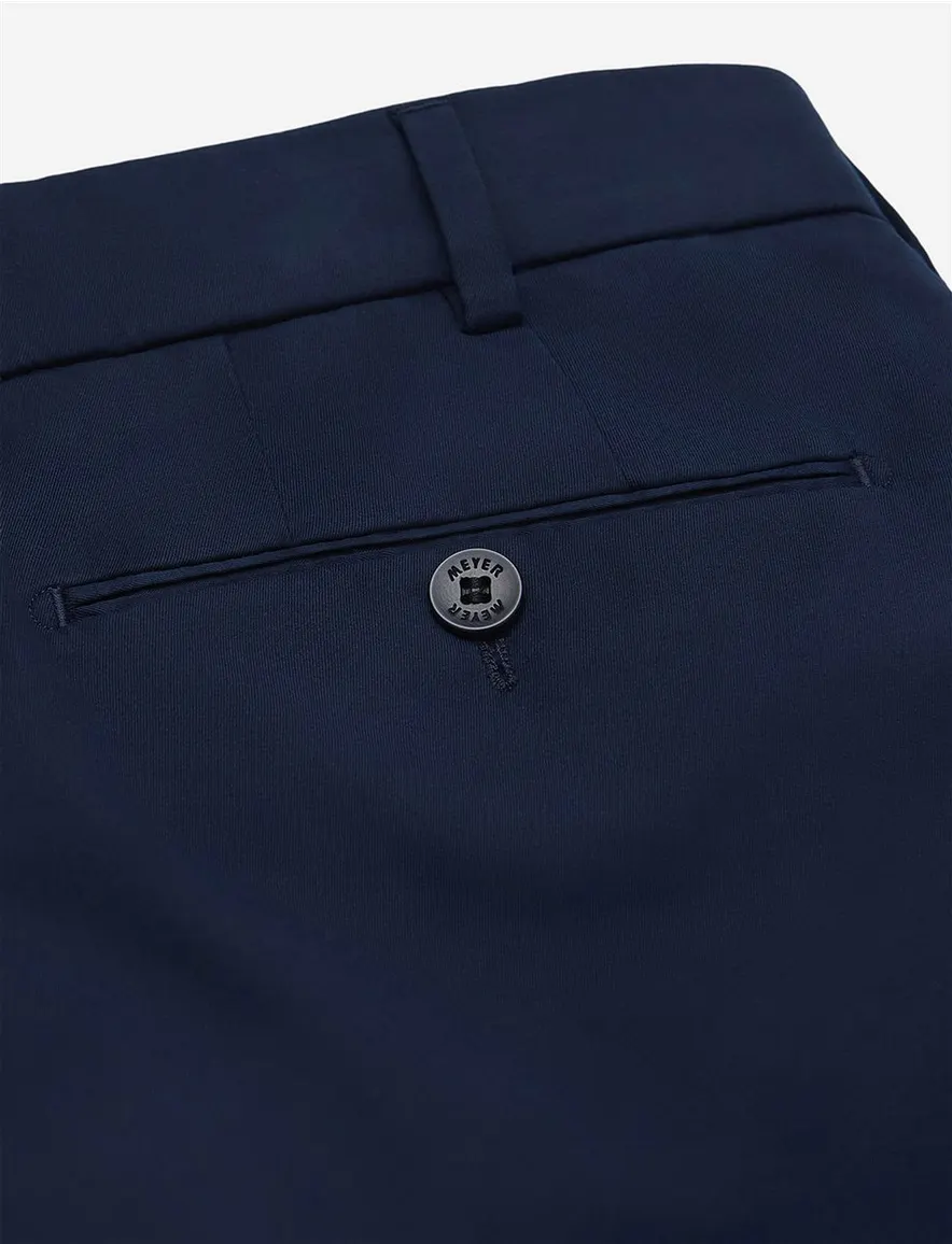 Meyer flat front chino navy effen Bonn