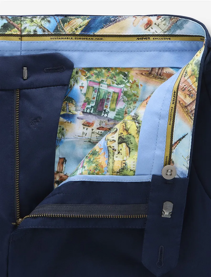flat front chino donkerblauw Meyer Bonn zijde