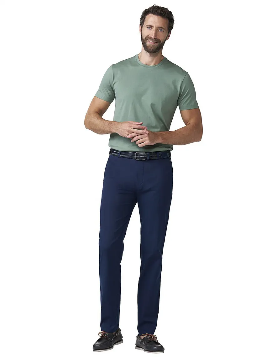 flat front chino donkerblauw Meyer Bonn zijde