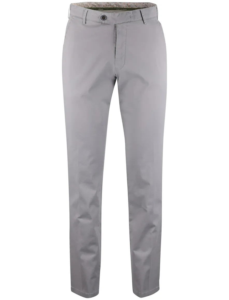 Grijze pantalon Meyer New York flatfront normale fit