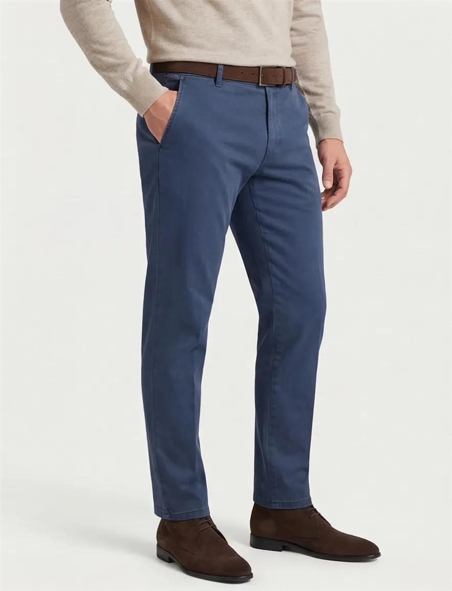 Blauwe pantalon Meyer New York normale fit