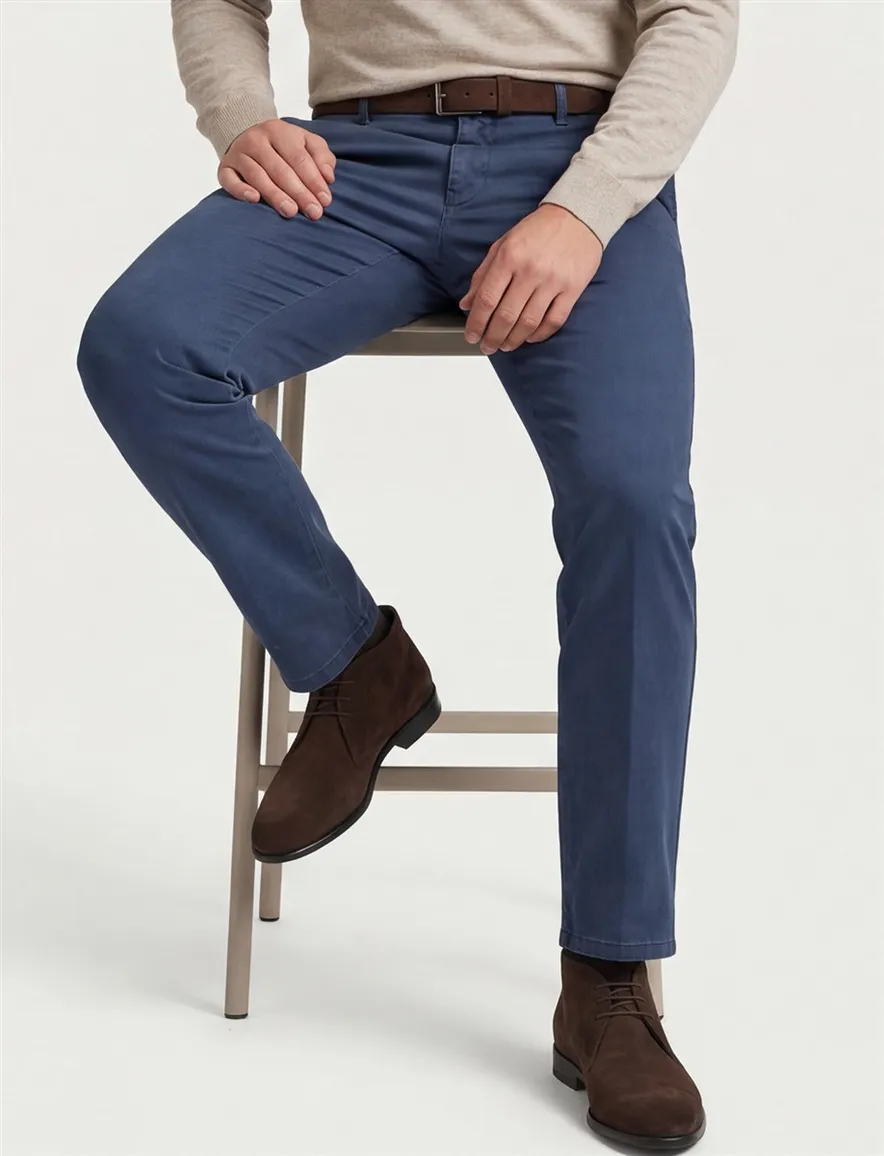 Blauwe pantalon Meyer New York normale fit