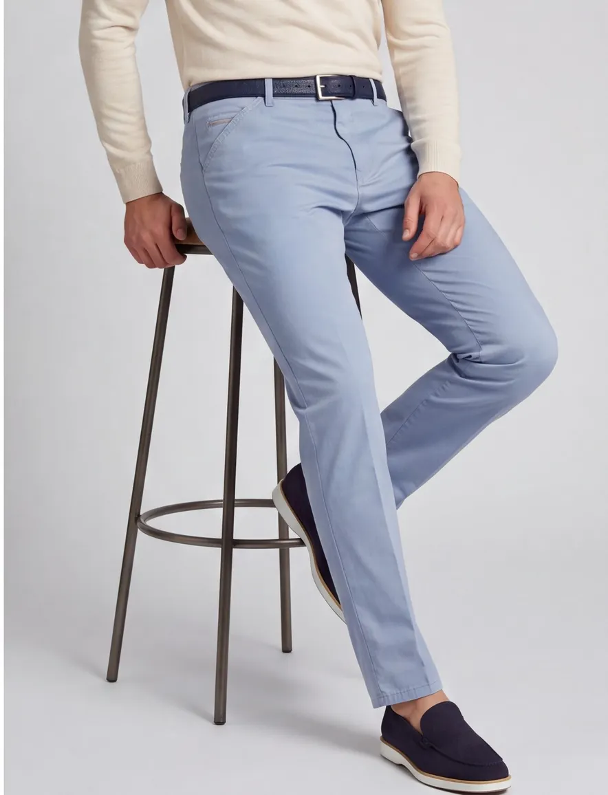 Meyer Pantalon chino lichtblauw Chicago