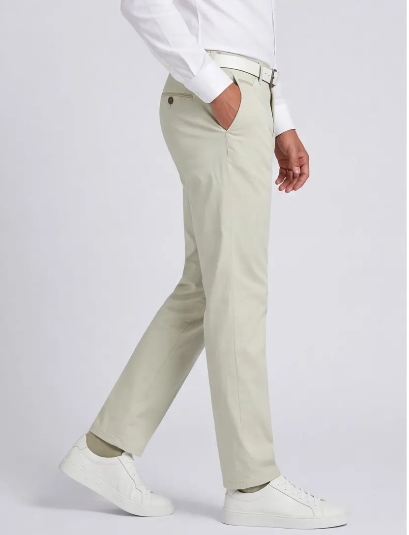 Pantalon Meyer Chicago creme flatfront normale fit