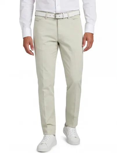 Meyer Creme pantalon Meyer flatfront normale fit