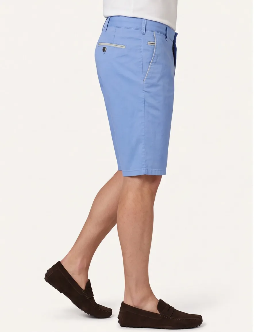 Shorts Meyer blauw katoen normale fit