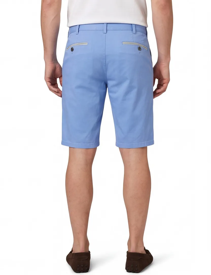 Shorts Meyer blauw katoen normale fit stretch