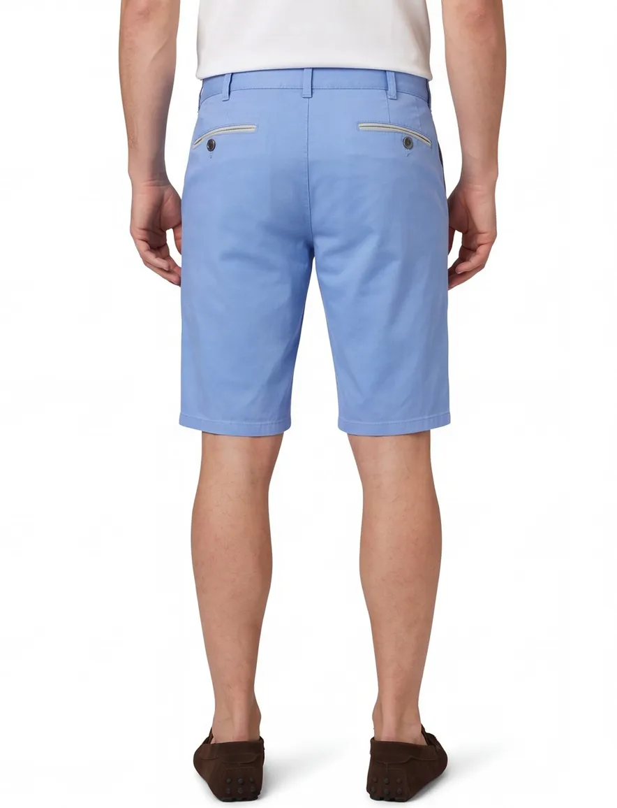 Shorts Meyer blauw katoen normale fit
