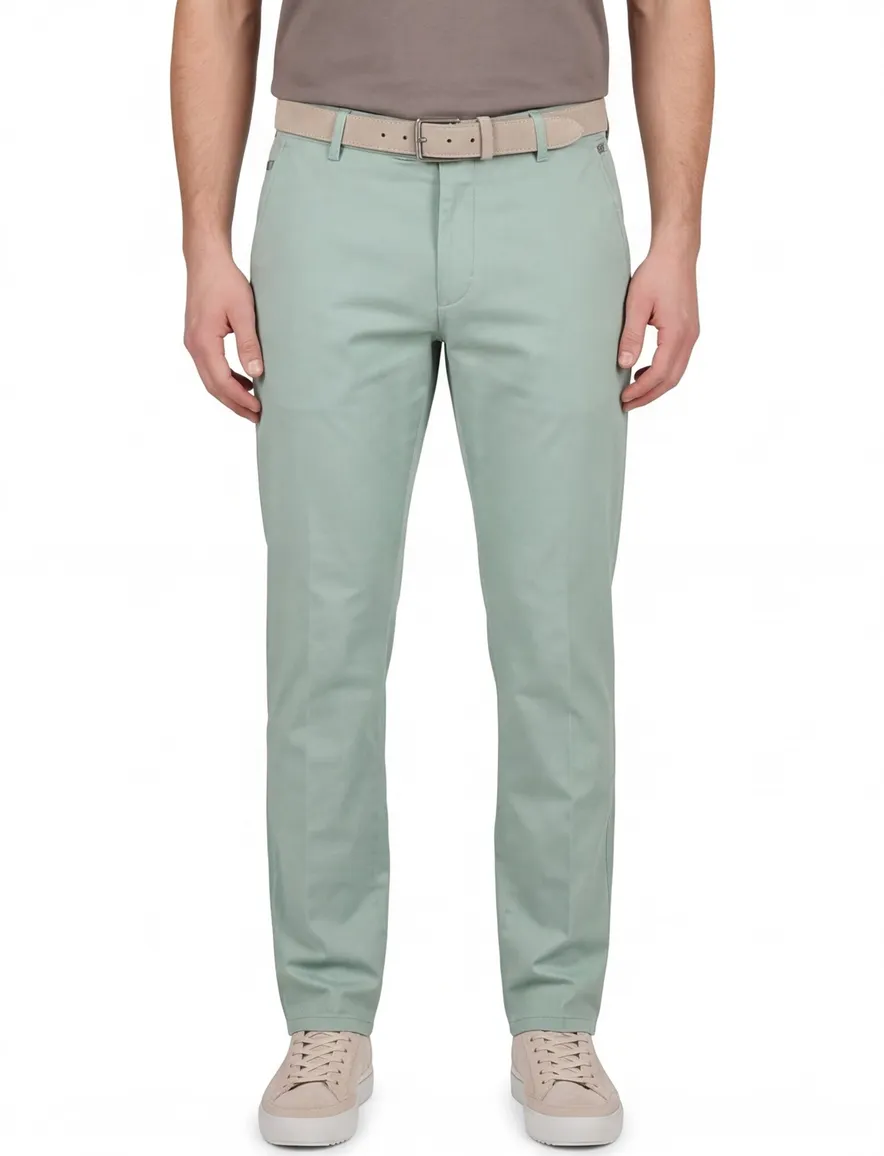 Groene pantalon flatfront normale fit Meyer
