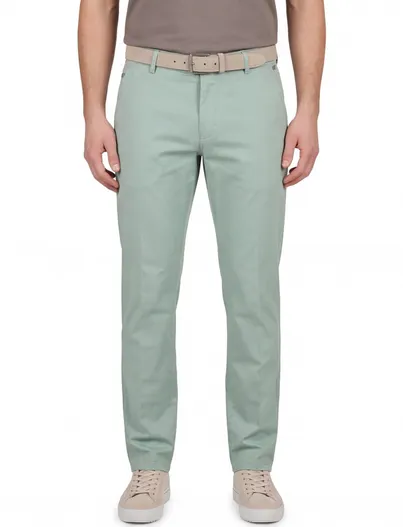 Meyer Pantalon flatfront model Meyer groen normale fit