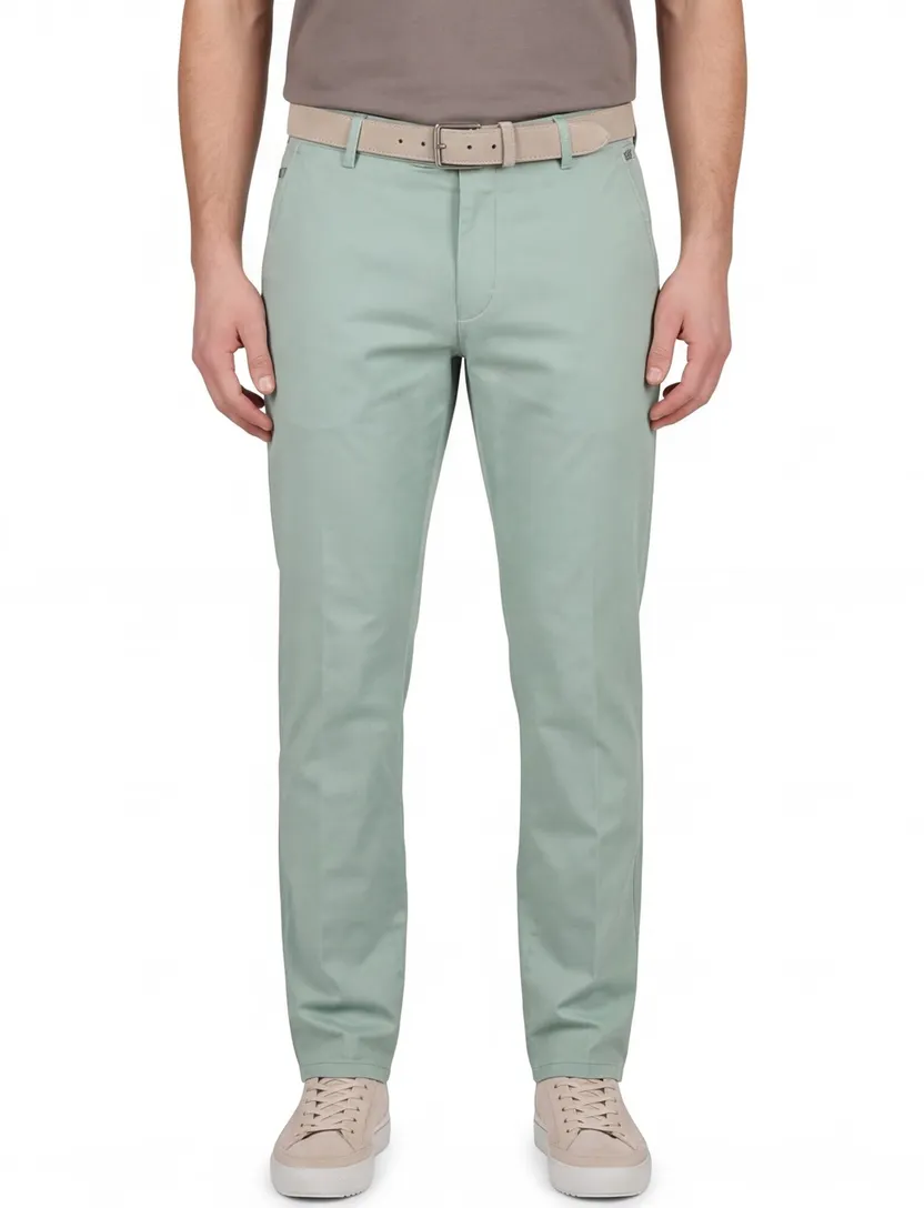 Pantalon flatfront model Meyer groen normale fit