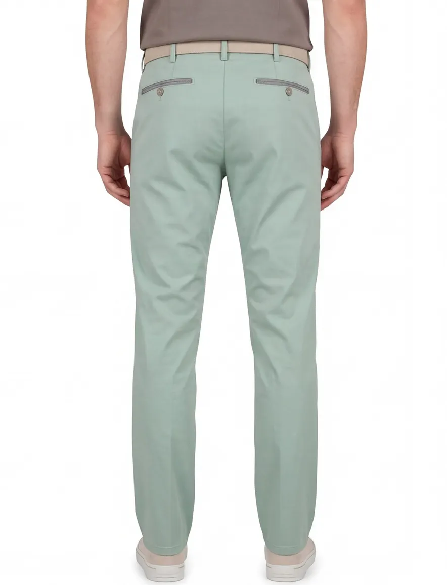 Groene pantalon flatfront normale fit Meyer