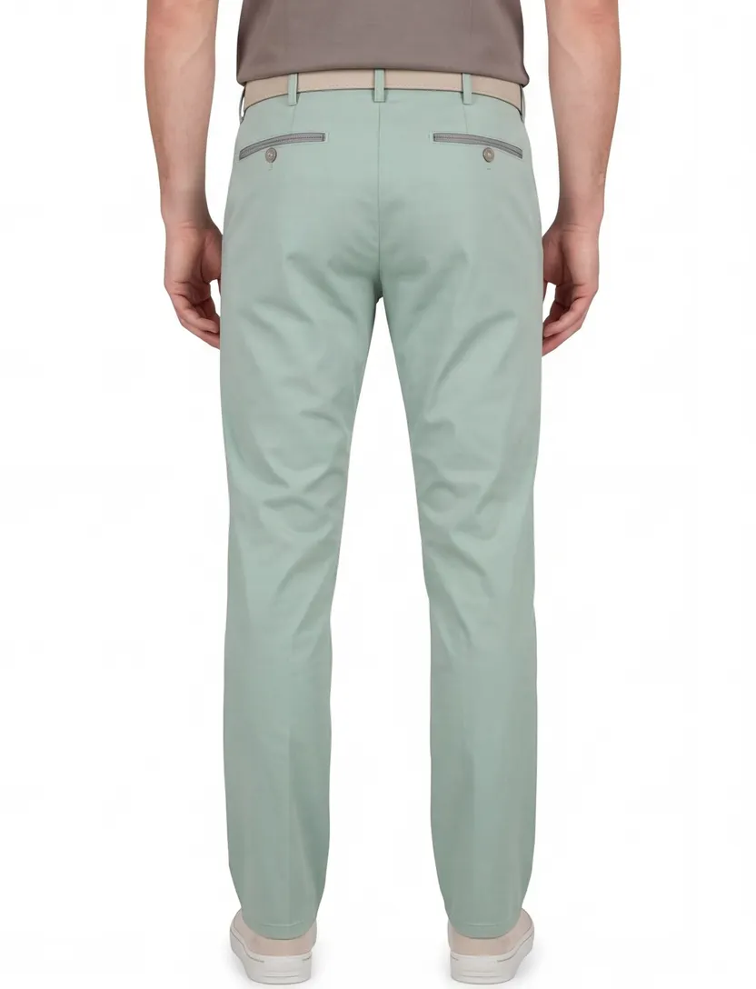 Pantalon flatfront model Meyer groen normale fit