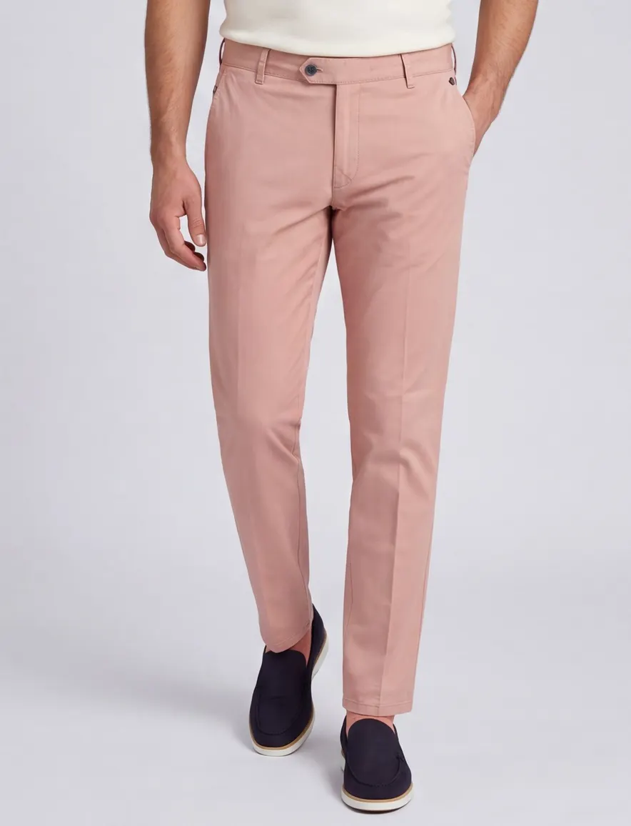 Meyer Bonn broek roze katoen normale fit