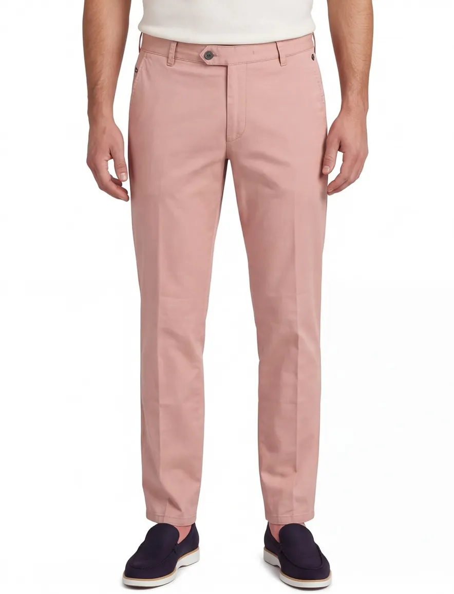 Meyer Bonn broek roze katoen normale fit