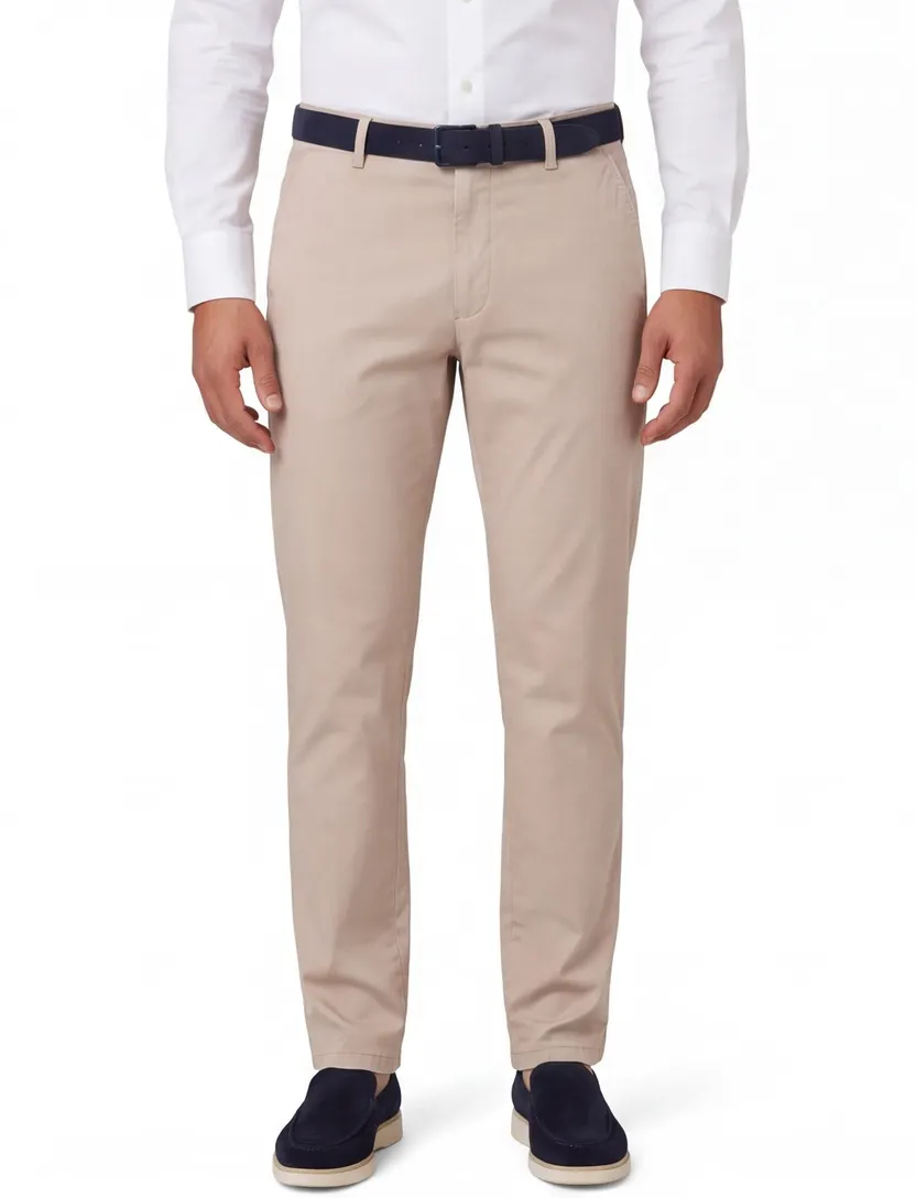Pantalon flatfront model Meyer beige normale fit
