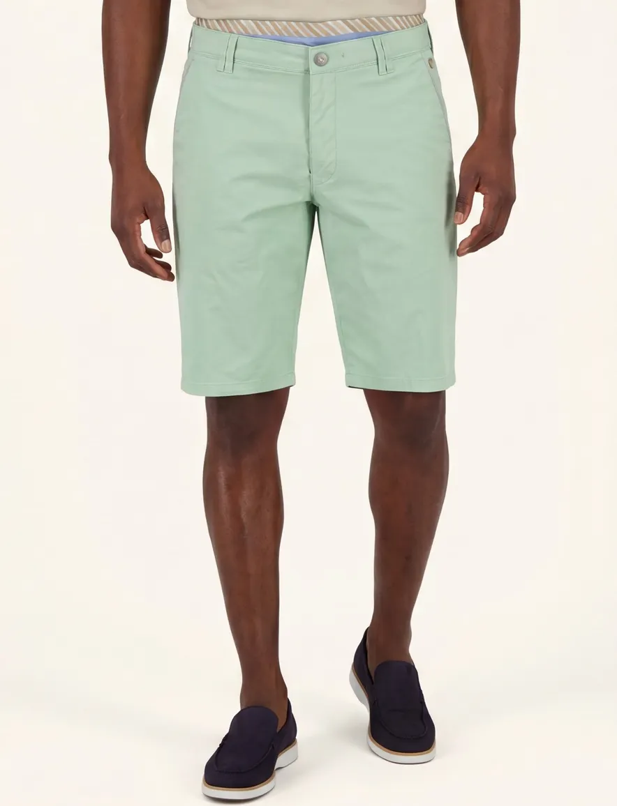 Groene bermuda Meyer normale fit zonder omslag