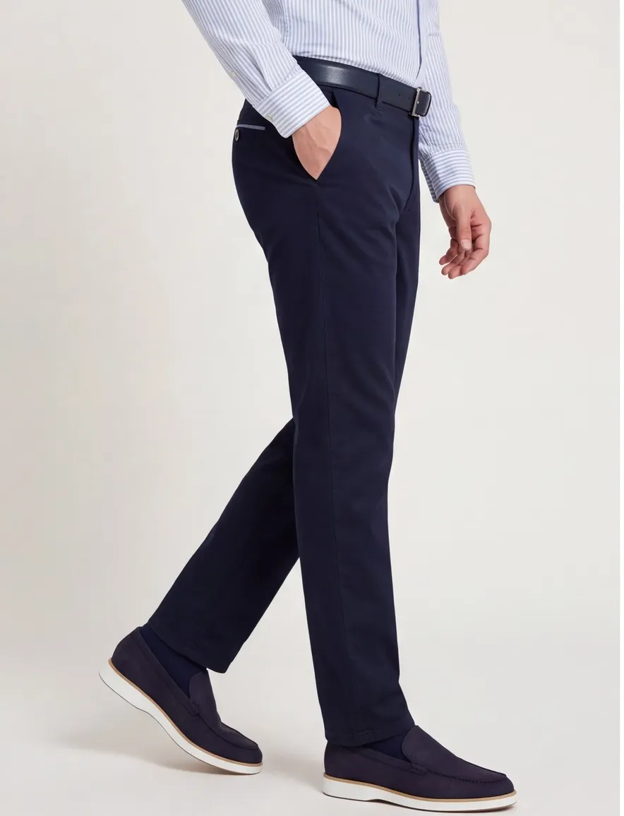 Broeken Meyer Oslo donkerblauw normale fit