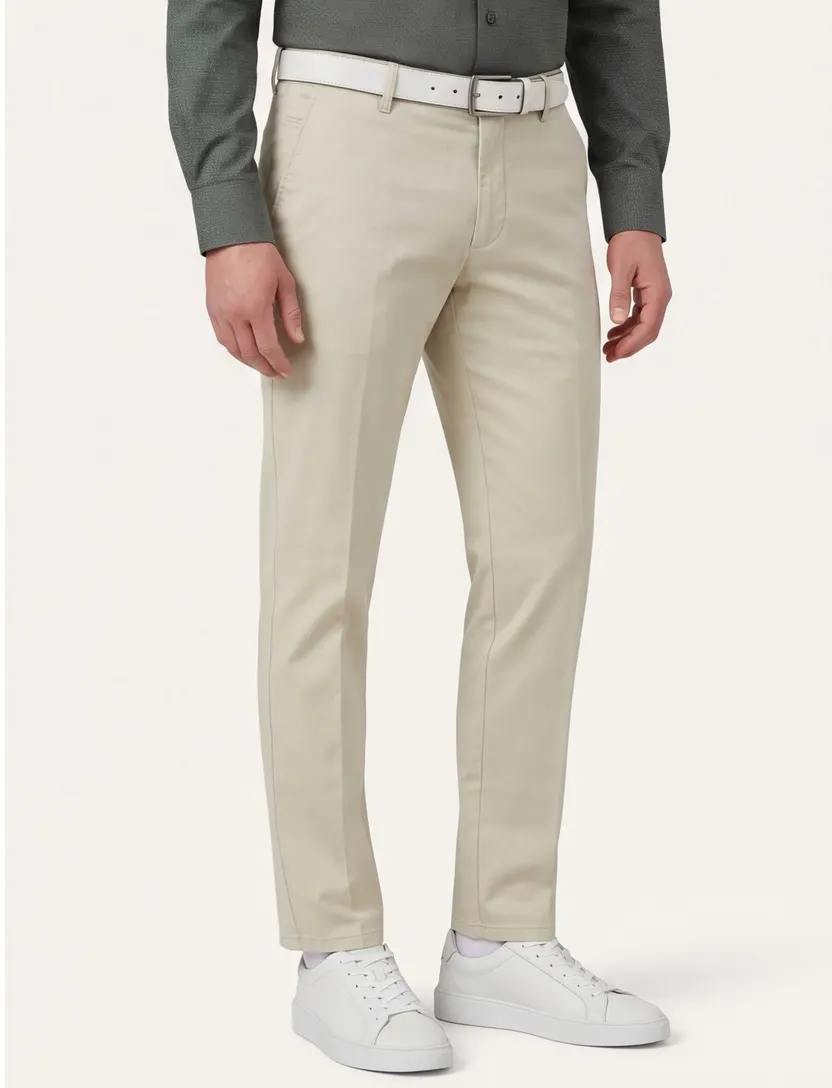 Pantalon Meyer Bonn creme flatfront model