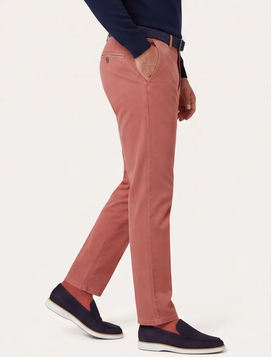 Meyer Oslo roze chino normale fit