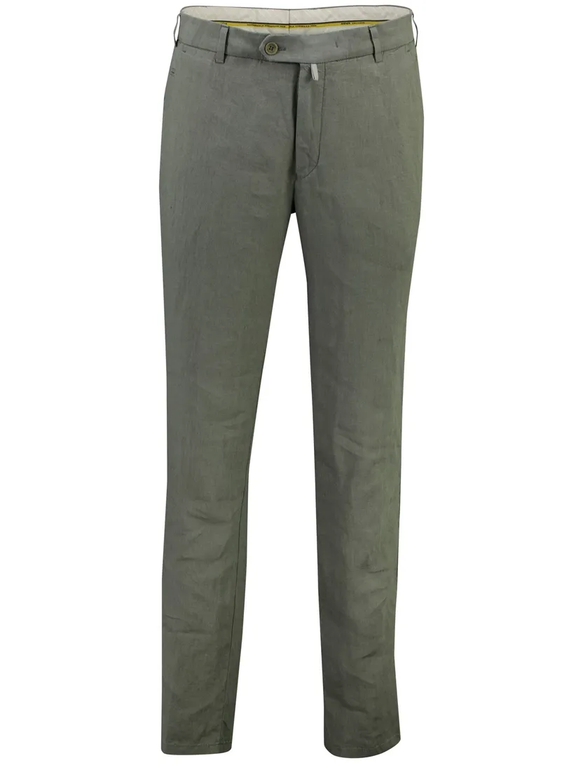 Pantalon Meyer Bonn groen flatfront normale fit
