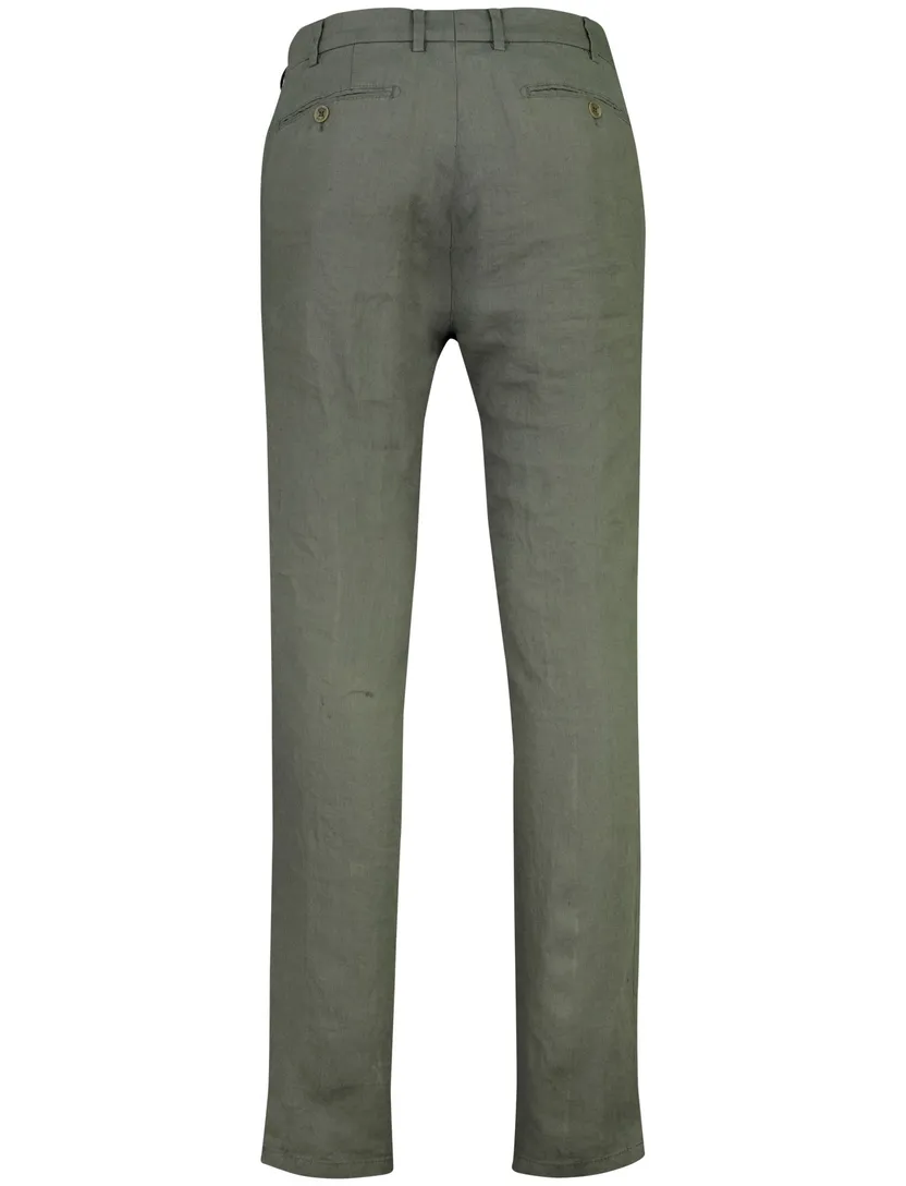 Pantalon Meyer Bonn groen flatfront normale fit