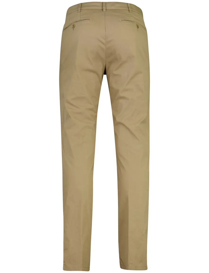 Khaki pantalon Meyer zonder omslag normale fit