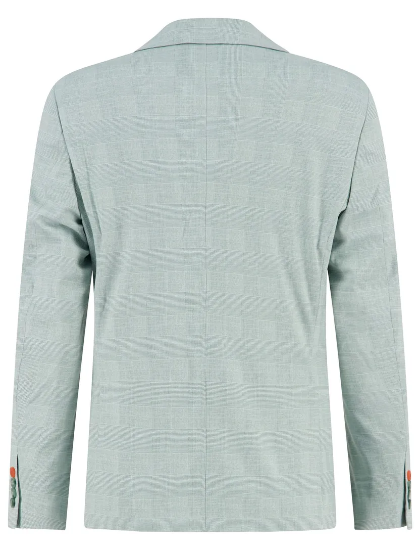 colbert A Fish Named Fred slim fit mintgroen geruit