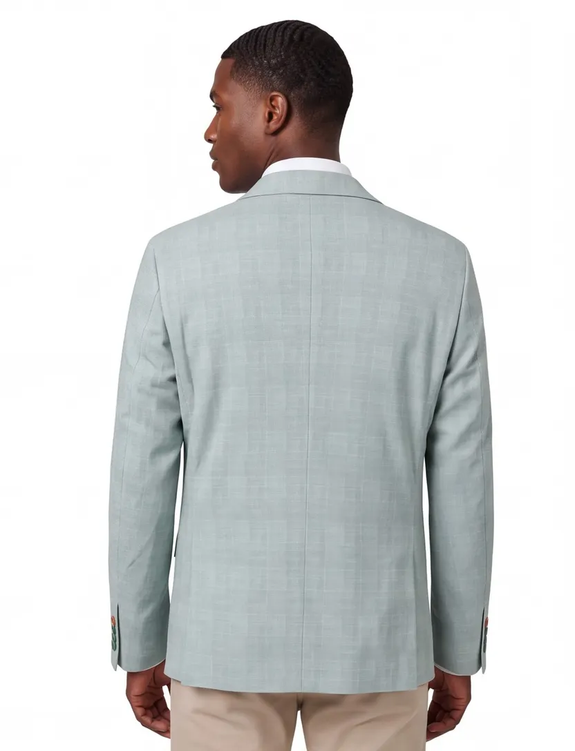 colbert A Fish Named Fred slim fit mintgroen geruit